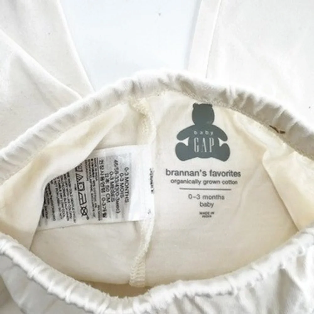 Baby‎ Gap Organically Grown Cotton Cream Teddy Bear Leggings 0-3 Months